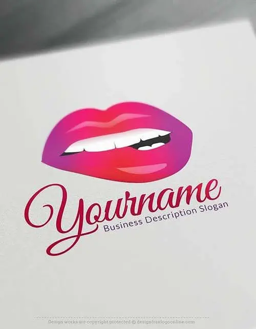 Create sexy lips Logo Free with makeup Logo maker