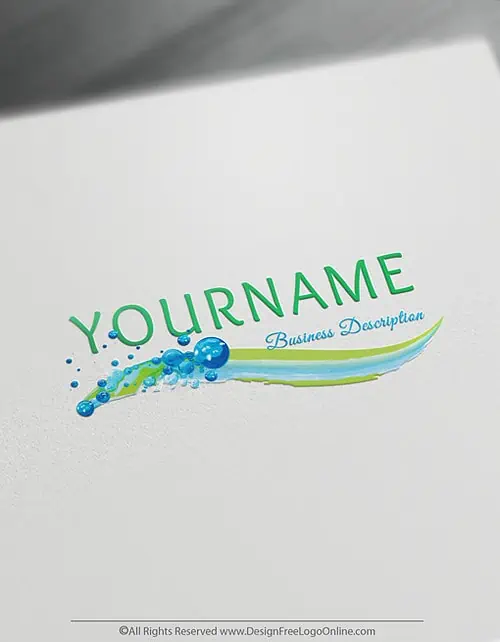 cleaning logos with green and blue wave