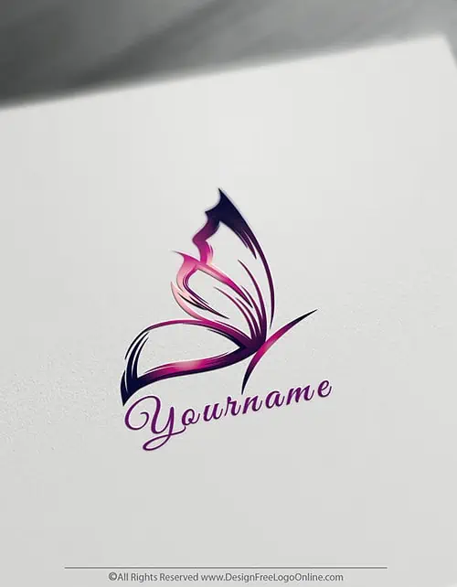Design Free Logo Online brings you the best Pink Butterfly Logo Maker