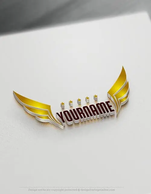 Create a 5 Stars Logo Free - Wings Logo Template