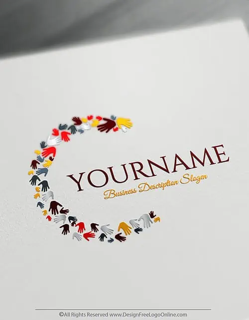 Design a logo online using Hands Logo Templates - Art logo creator