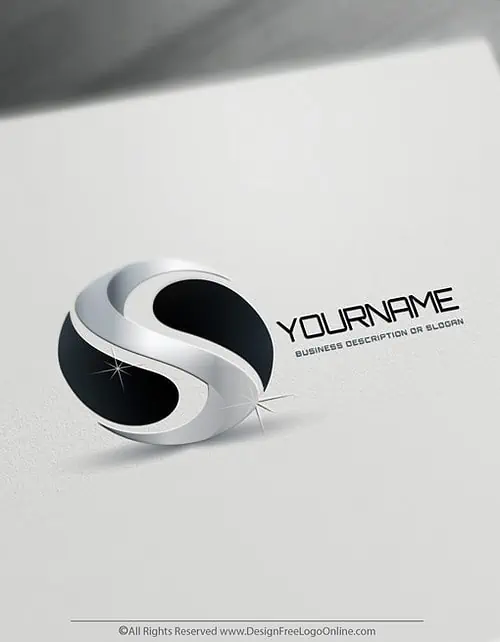 Black Yin Yang Logo Making made simple with Free 3D Logo Creator.