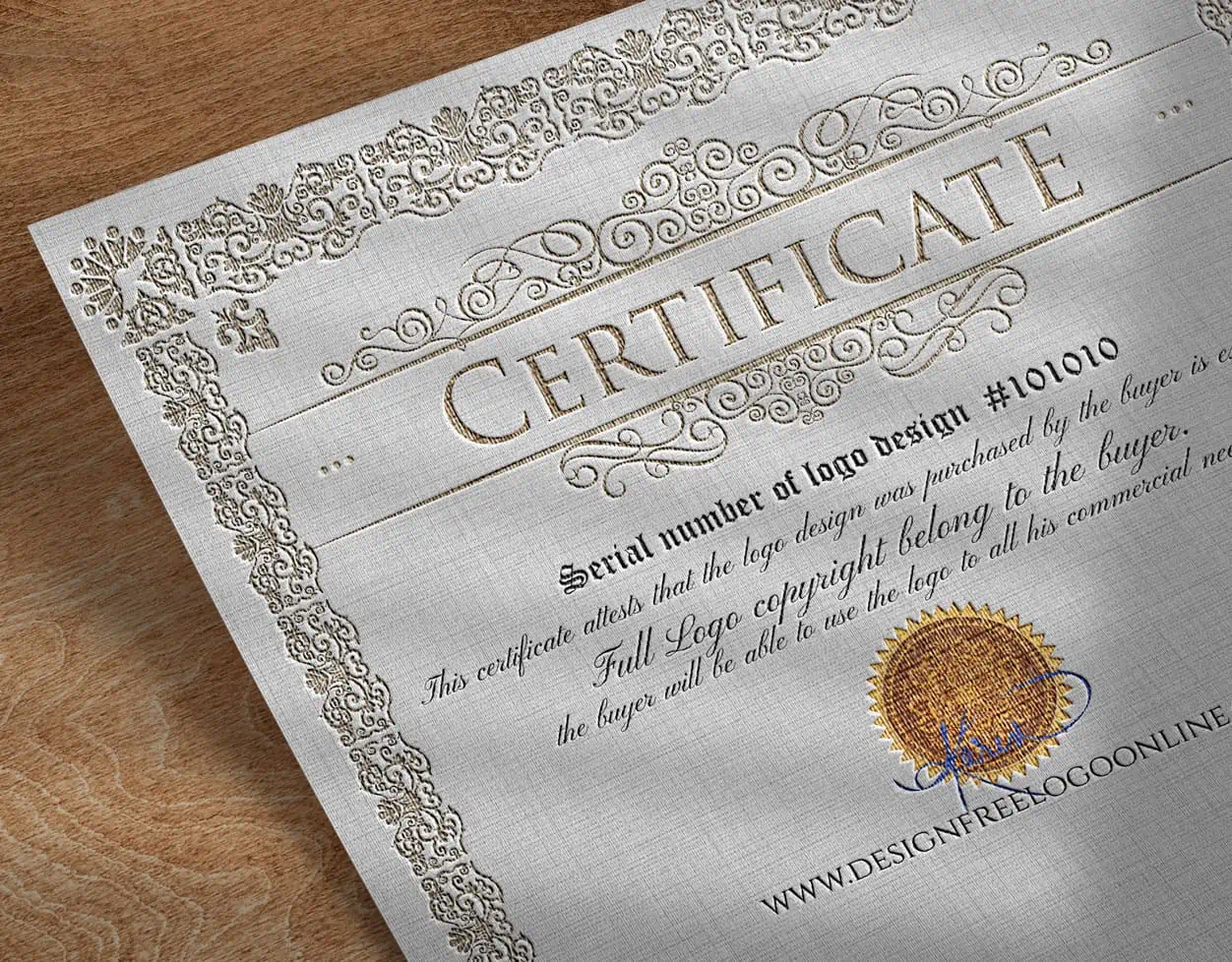 Full Logo copyright certificate Custom Logo Design Full Logo copyright