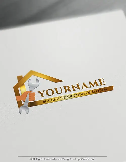 Golden DIY Handyman logo maker