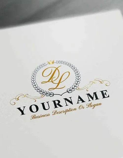 monogram maker with silver gold crown