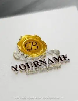 Golden wax seal Stamp Logo Template