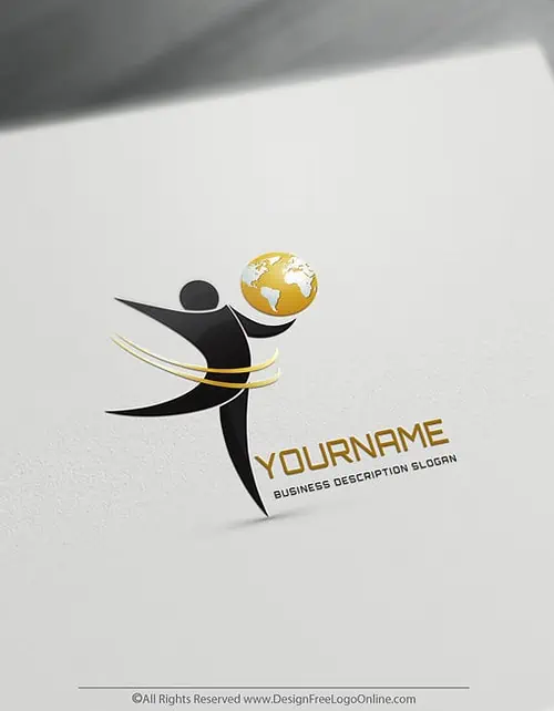 Human holding a golden globe Logo