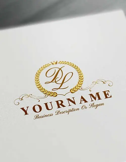 Make logo online Gold Laurel Wreath Logo Template Free Letters Logo Maker