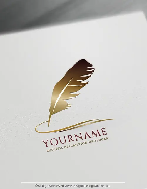 Feather Ink Pen Logo Template