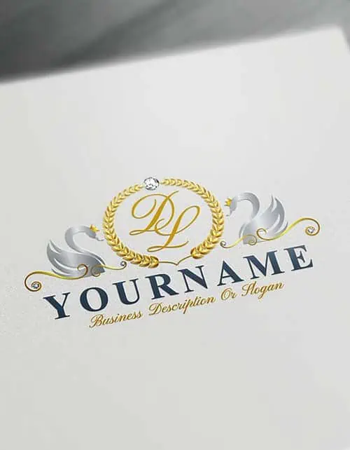 Online silver Swans Logo Template Free royalty Letters Logo Maker