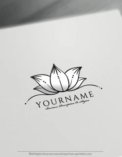 Create Flower Logo For Free – Hand-Drawn Lotus Logo Template