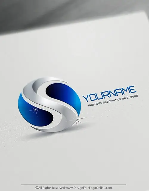 Blue Yin Yang Logo Making made simple with Free 3D Logo Creator.